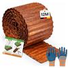 TOFFCAEA Bordura per Giardino in Acciaio Corten 12m x 15 cm, Bordura per Aiuola in Metallo, Bordo per Prato in Ruggine, 1 Paio di Guanti Incluso, per delimitare aiuole (Forma ondulata, 12M x 15CM)