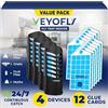 VEYOFLY - Trappole per mosche di frutta per interni, trappole per mosche indoor (4 dispositivi + 12 ricariche) per acchiappamosche indoor, trappole per mosche, trappola per insetti