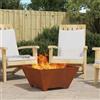 Mokuyary Braise Marrone 60 x 60 x 30 cm Acciaio Corten Brasero, Fuoco Multifunzionale Camino Esterno per Giardino, Riscaldamento, Terrazza, Campeggio