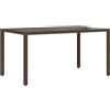 vidaXL Tavolo Giardino Piano in Vetro Marrone 150x90x75 cm Polyrattan