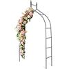 RELAX4LIFE Arco per Rampicanti in Metallo, Traliccio per Rampicanti, Struttura Robusta, Supporto per Rose e Viti, Arco da Giardino per Matrimoni Feste e Ingresso Cortile (Nero, 140x38x255cm)