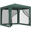 vidaXL Tenda per Feste 4 Pareti Laterali in Rete Verde 2,5x2,5m HDPE