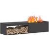 vidaXL Focolare Nero 160 x 45 x 35 cm Acciaio, Caminetto Rettangolare per Giardino e terrazza, Riscaldamento Esterno, Resistente, Perfetto per i ritrovi