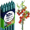 KADAX Supporti in Acciaio Plasticato - 10 x 150cmx16mm, Sostegni per Pomodori, Bastoncini di Supporto per Piante Rampicanti, Pali per Orto e Giardino