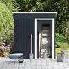 COSTWAY Capanno per Attrezzi da Giardino in Metallo, Casetta Porta Attrezzi in Acciaio con Porta Scorrevole Sistema di Blocco, Casetta per Stoccaggio per Prato e Cortile, 163 x 86 x 181 cm, Grigio
