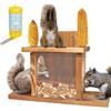 Generic Mangiatoia per scoiattoli in legno per esterni, per esterni, invernale, divertente, rifugio da picnic per scoiattoli, resistente alle intemperie, resistente, per nocciole, giardino, cortile