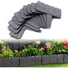 JOIEYOU Bordo per aiuole in plastica effetto pietra, 2,5 m, bordi flessibili in polipropilene per aiuole per fiori, recinzione da giardino, decorazione da giardino, lunghezza 25 x altezza 23 cm, 10