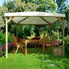 TheGoodGarden Joy - Gazebo 3x3 in Legno per Giardino con Copertura Ombreggiante in Poliestere Lavabile - Made in Italy - Kit Montaggio Incluso - Colore Ecrù