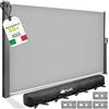 tillvex® Tenda laterale estensibile e oscurante 200 x 300 cm con copertura per balcone, giardino e terrazzo | Tenda a rullo con supporto a parete | Protezione dal sole, in acciaio inox, antivento