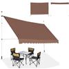 COSTWAY Tenda da Sole per Esterno, Tenda da Sole a Morsetto per Balcone con Struttura Telescopica e Tessuto Resistene ai Raggi Solari, Regolabile in Altezza e in Angolazione (150 cm,Marrone)