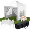 Huracan gazebo pieghevole impermeabile, 2,5 x 2,5 m, stabile, resistente all'inverno, con parete laterale, tenda pop-up, regolabile in altezza, protezione dai raggi UV, gazebo da giardino, per