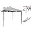 TANIASHOP Gazebo pieghevole richiudibile telescopico 3x3 mt telo bianco per mercato fiera manifestazioni sagra campeggio giardino telo plastificato impermeabile anti pioggia con borsa