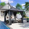 TRIUMPHKEY Gazebo 3 x 3 impermeabile, stabile, in alluminio, gazebo da giardino, con tetto fisso, protezione UV, adatto per scene esterne, grigio