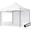 TOOLPORT 3x3m Gazebo Pieghevole con Laterali (finestre panoramiche), Premium Acciaio, Bianco