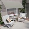 Aufun Tenda da sole retrattile, tenda da sole per finestra, con cordoncino e asta di supporto in alluminio, per terrazza, balcone, giardino, grigio, 300 x 145 cm