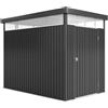 Outsunny Casetta da Giardino 4m² in Acciaio Zincato, Tetto, Grigio Scuro