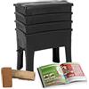 WormBox Vermicompostaggio Worm Café, 3 vassoi I Kit Completo I Grande capacità 96 Litri