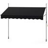 COSTWAY Tenda da Sole a Morsetto, Tenda per Balcone Senza Foratura Altezza e Inclinazione Regolabili con Manovella, Telo Impermeabile e Resistente ai Raggi Solari e Telaio Antiruggine (2,5M,Nero)