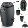 botle Contenitore per compost biologico per la produzione di fertilizzanti con rubinetto, 55 l, nero, antracite, compostore per rifiuti biologici