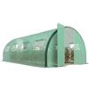 Outsunny Serra a Tunnel Outsunny, Serra a Tunnel di 18 m², con 8 finestre e 2 Porte a Battente, Tessuto PE, Struttura in Ferro zincato, Verde