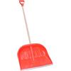 Aqbau Pala da neve rossa con bordo in alluminio - Pala da neve con rinforzo a coste e manico a D | Robusta pala per neve con manico in legno da 100 cm | Scivolo da neve leggero - Snow Shovel per