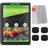 OUNUO Telo Pacciamatura 2m x10m, 100g/m² Tessuto Non Tessuto Anti Erbacce, con 50 Picchetti a U, Telo Anti Erbacce per Orto, Giardino, Tessuto Permeabile all'Acqu, Stabilizzazione UV, Nero