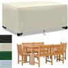 TYYHTJ Copertura Tavolo Esterno Copertura per Mobili da Giardino Telo Copri Protettivo Rettangolare per Tavolo e Sedie da Esterni 420D Oxford Impermeabile Copertura Anti-UV (110x50x50cm) - Beige