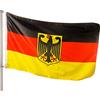 PHENO FLAGS Bandiera Premium Germania con aquila 90x150 cm - estremamente resistente alle intemperie - occhielli in metallo e tecnologia di sigillatura speciale - orlata doppia - colori brillanti