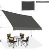 COSTWAY Tenda da Sole per Balcone, Tenda da Sole a Morsetto per Esterno, Regolabile in Altezza, Telaio Telescopico Senza Forare, Telo Resistente ai Raggi Solari (250 cm, Grigio)