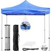 DARDARUGA Gazebo Pieghevole da Giardino 3x3m, Alluminio, Impermeabile, Resistente ai Raggi UV, Chiusura a Fisarmonica, Altezza regolabile, Picchetti + Sacca Trasporto + Corde Incluse, Colore Blu