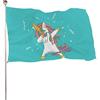 NIBABAEU Bandiera decorativa per casa, da giardino, con stampa a forma di unicorno, per feste di ballo, per tutte le stagioni, per feste di benvenuto, da appendere al prato, 60 x 90 cm
