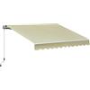 Outsunny Tenda da Sole per Esterno 3x2.5m Regolazione con Manovella, in Alluminio e Poliestere, Beige