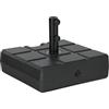 Outsunny Base per Ombrellone da Giardino Riempibile con Maniglia Incorporata e Beccuccio Laterale, Basamento per Ombrellone in HDPE, per Pali di Ombrelloni da Ø38/48 mm, 49x49x36.5 cm, Nero