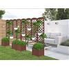 Jacklin F Vaso rialzato in abete impermeabile con traliccio per rampicanti 160x40,6x183 cm | Vaso da giardino schermo visivo con drenaggio | Modulare per piante rampicanti marrone scuro(Confezione da 2 pezzi)