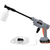BuyStar Idropulitrice 12V Portatile - Motore 550, Flusso 3,3L/min, Max 24BAR, Caricabatterie, per Veicoli, Spazi esterni, Attrezzature, Mobili, Porta detergente, Tubo di Pescaggio 5Mt - con Batteria 2