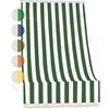 Home Tresor Tenda da Sole da Veranda e da Giardino in Tessuto Resistente, Ombreggiante, Idrorepellente, Protezione dai Raggi UV - Tenda a Caduta Fantasia Rigata (140x250 cm, Verde)