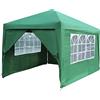 FP-TECH GAZEBO PIEGHEVOLE GIARDINO CON TELI LATERALI E FINESTRA 3X3 AUTOMATICO FIERA (Verde)