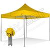 RAY BOT. Gazebo Tenda Pieghevole Misura 3x3 Modello Acciaio 30mm. Tessuto in PVC da 350g Metro Impermeabile. Gazebo richiudibile (con Laterali finestrati, Giallo)