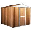 Notek Box in Acciaio Zincato Casetta da Giardino in Lamiera 2.75 x 1.75 m x h2.15 m - 87 KG - 4,81 metri quadri (Finitura Legno)