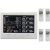 froggit Termometro wireless Froggit DL5000, stazione meteo radio con data logger e 4 sensori radio (analisi PC, temperatura, umidità dell'aria, indice di calore, punto di rugiada)