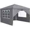 NAIZY Gazebo pieghevole, 2,5 x 2,5 m, impermeabile, stabile, invernale, pieghevole, con 4 pannelli laterali, finestre e borsa per il trasporto, tenda da giardino, protezione UV, gazebo per barbecue,