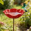 Rubu22a Vaso per fiori in resina fatta a mano per giardino, abbeveratoio d'api con motivo floreale, rosso farfalla per la decorazione del giardino (1)