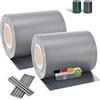 Juskys Strisce frangivista in PVC per recinzioni a Doppia Barra Set da 2-2 Rotoli da 35m x 19cm - 60 Clip di Fissaggio - Pellicola frangivista frangivento - Grigio Chiaro
