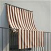 INTRECCI Tenda da Sole per Esterno, Verande e Balconi, Impermeabile, a Caduta, 145x300 cm con Occhielli Laterali, Telo Ombreggiante, Riduce Luce e Calore, Migliora la Privacy, a Righe Colore Marrone