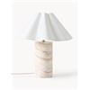 Westwing Collection Lampada da tavolo a LED con luce regolabile e base in marmo Arya - Beige, Bianco