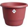 Elho Amiga Round 30 - Vaso per interno e esterno - 100% Plastica Riciclata - Ø 29.5 x H 20.2 cm - Rosso/Rosso Teatro