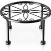 Gskeco Supporto per piante in metallo nero, antiruggine, supporto rotondo resistente, supporto per piante in vaso antiruggine, supporto angolare per giardinaggio per interni o esterni, portico o patio