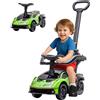 Lamborghini Macchinina Per Bambini 2 In 1 Con Maniglione E Barriera Di Sicurezza, Volante E Clacson, Auto Per Bambini In Pp E Metallo, 86.5x40x89.5 C