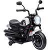 Moto Elettrica Per Bambini 18-36 Mesi Con Rotelle E Fanale, 76x42x57 Cm, Bianco E Nero