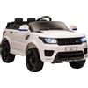 Macchina Elettrica Per Bambini 3-6 Anni Con Telecomando, Luci Led E Clacson, In Pp E Metallo, 110x68x52 Cm, Bianco